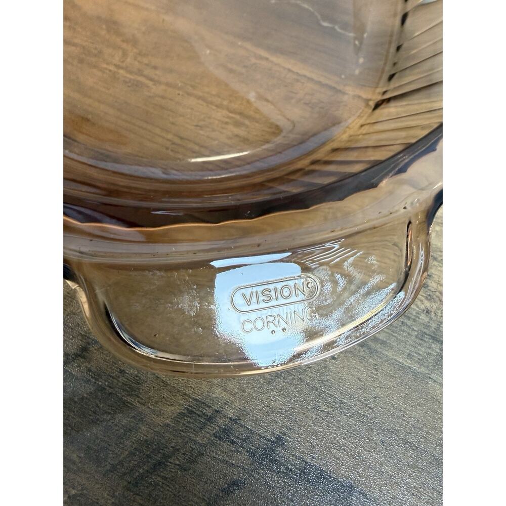 Corning Visions Ware Amber 4 Liter Ribbed Dutch Oven Roaster & LID - Picture 5 of 11